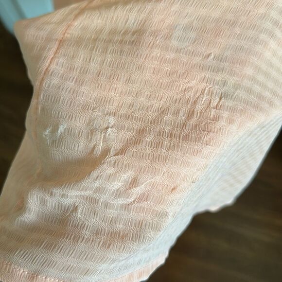 NWOT Prologue Peach Hi-Lo dress with smocked waistband & button front - Picture 7 of 10